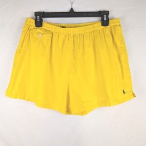 Vtg Y2K Polo Ralph Lauren XL Bright Yellow Running Shorts Elastic Waist USA Made